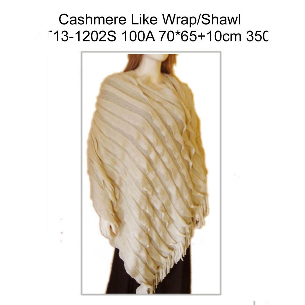 Ladies Cashmere Like Poncho/Wrap/Shawl