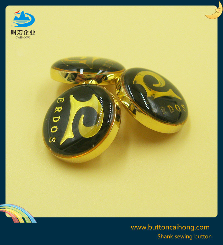 Metal Enamel Gold Shank Buttons for Garment