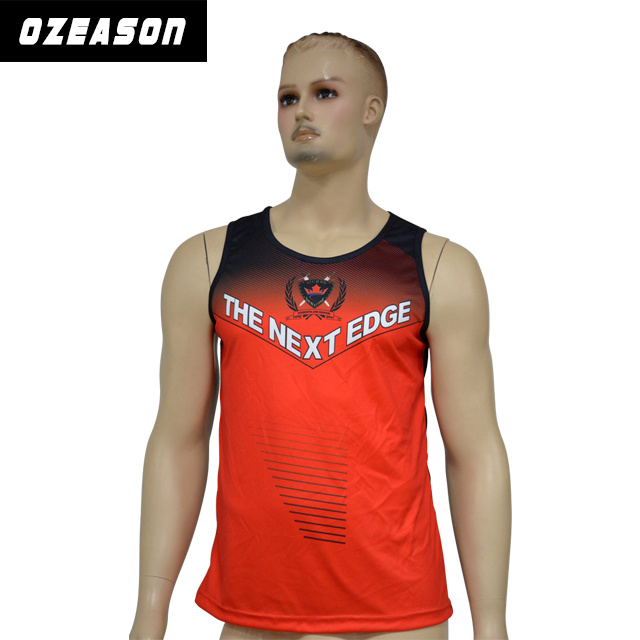 Newest Design Fashion Gym Quickly Dry Colour Printing Singlets (SL025)