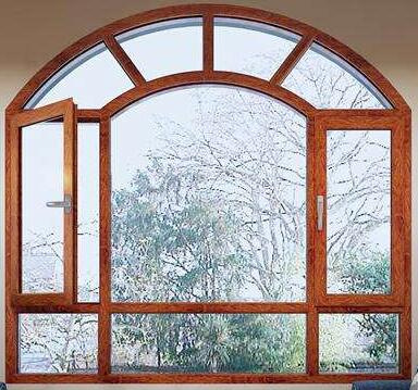 Ex-Factory Price Wood Grain Color High Quality Thermal Break Water-Tight/Sound-Proof Aluminum Casement Window with Grill (ACW-065)