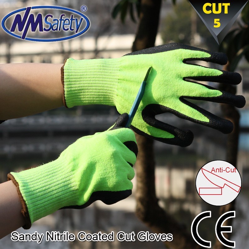 Nmsafety Soft Nitrile Coated Cut Protective Safety Work Glove