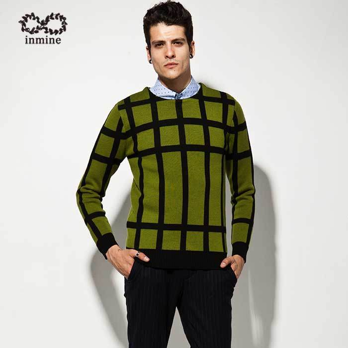 Wool Acrylic Factory Patterned Jacquard Pullover Man Sweater