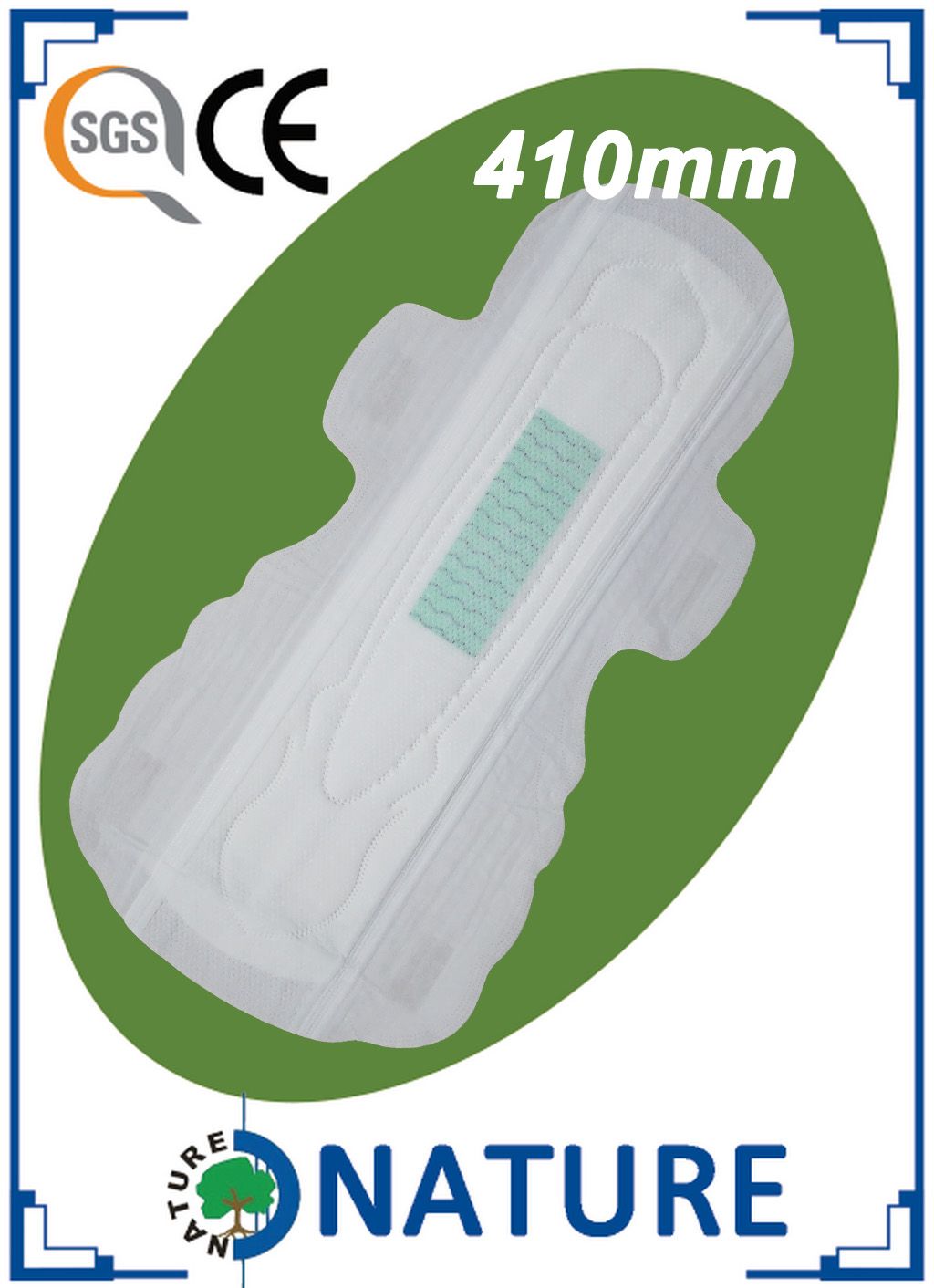 Function Blue Core Disposable Sanitary Pads for Night Time Use