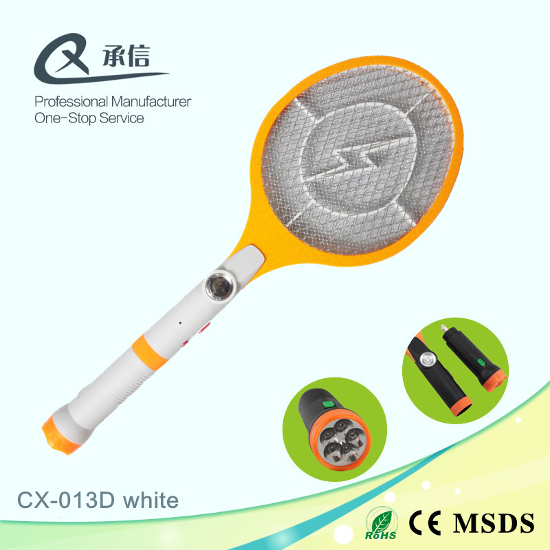 Rechargeable Mosquito Swatter Fly Trap with 4*LED Torch