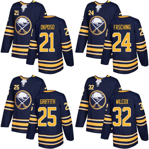 Buffalo Sabres Adam Wilcox Kyle Okposo Hudson Fasching Hockey Jerseys