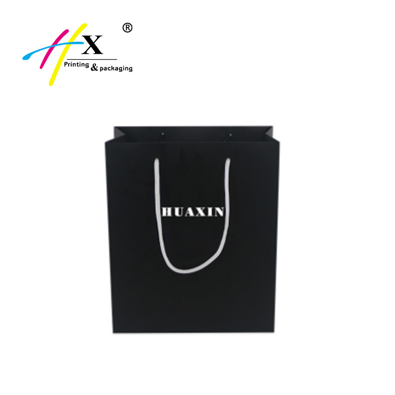 Black Paper Branded Bags and Shopping Bag with Custom Logo