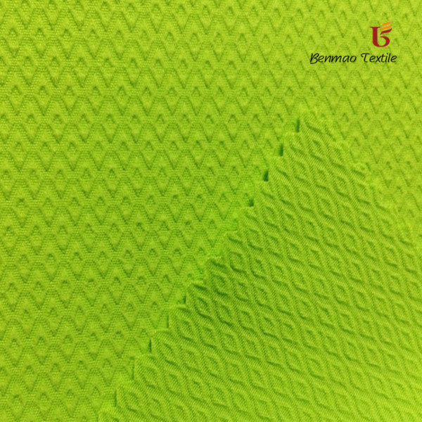 Double Layer 4 Ways Spandex Diamond Jacquard Polyester Pongee Fabric for Outdoor Cloths