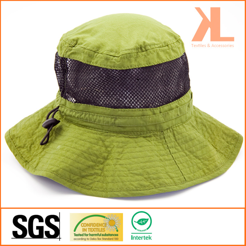 Polyester Check Taslon / Mesh Leisure Fishman Hat