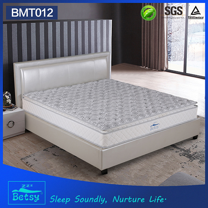 OEM Resilient Mattresses Prices 24cm Deluxe Pillow Top Design with Bonnell Spring and Foam Layer