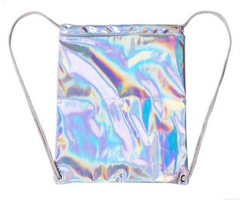 Hologram Laser Drawstring Backpack for Lady Sports
