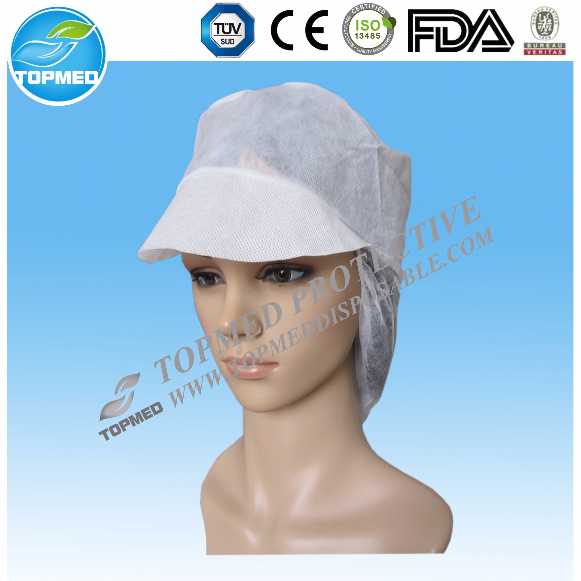 Nonwoven Cap, Worker Cap in Production Line, for Cooking