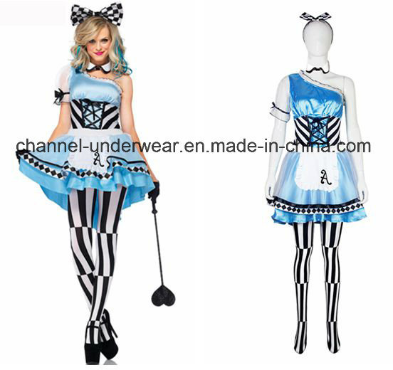 Sexy Adult Women Dress Crazy Mad Hatter Party Costume (TG5286)