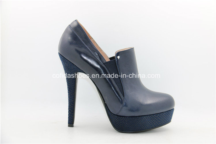 Newest Blue High Heels Platform Lady Leather Shoes