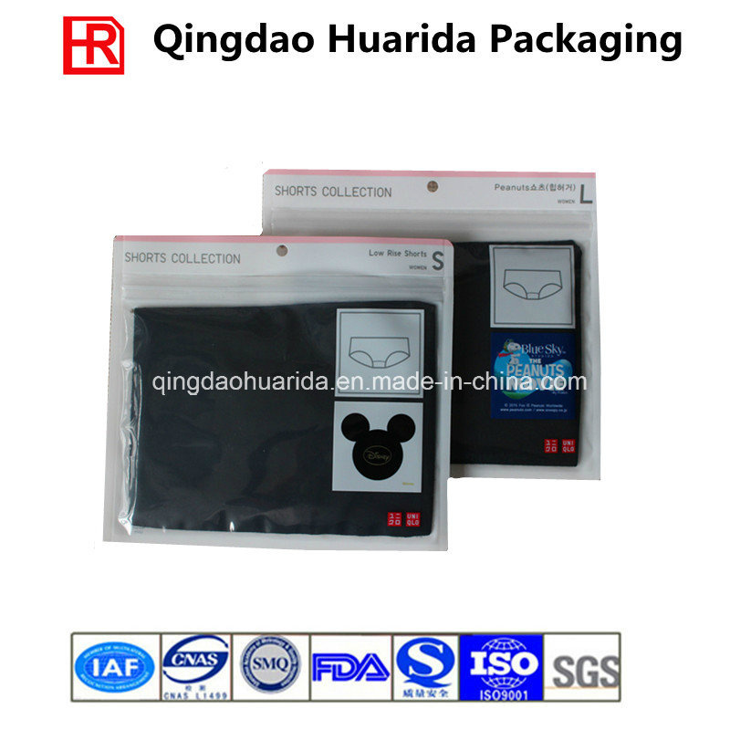 Plastic Transparent Reclosable Garment Packaging Bag with Custom Logo