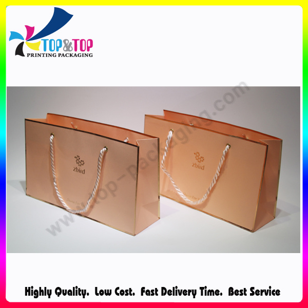 Fancy Brown Papar Shopping Bags with PP Drawstrings