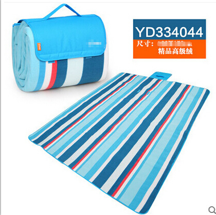 Rural Blue and Red Color Bar Microfiber Picnic Blanket