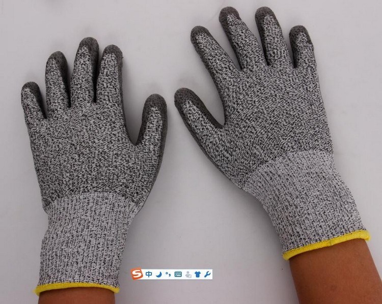 High Strength En388 Certified Level 5 PU Cut Resistance Gloves