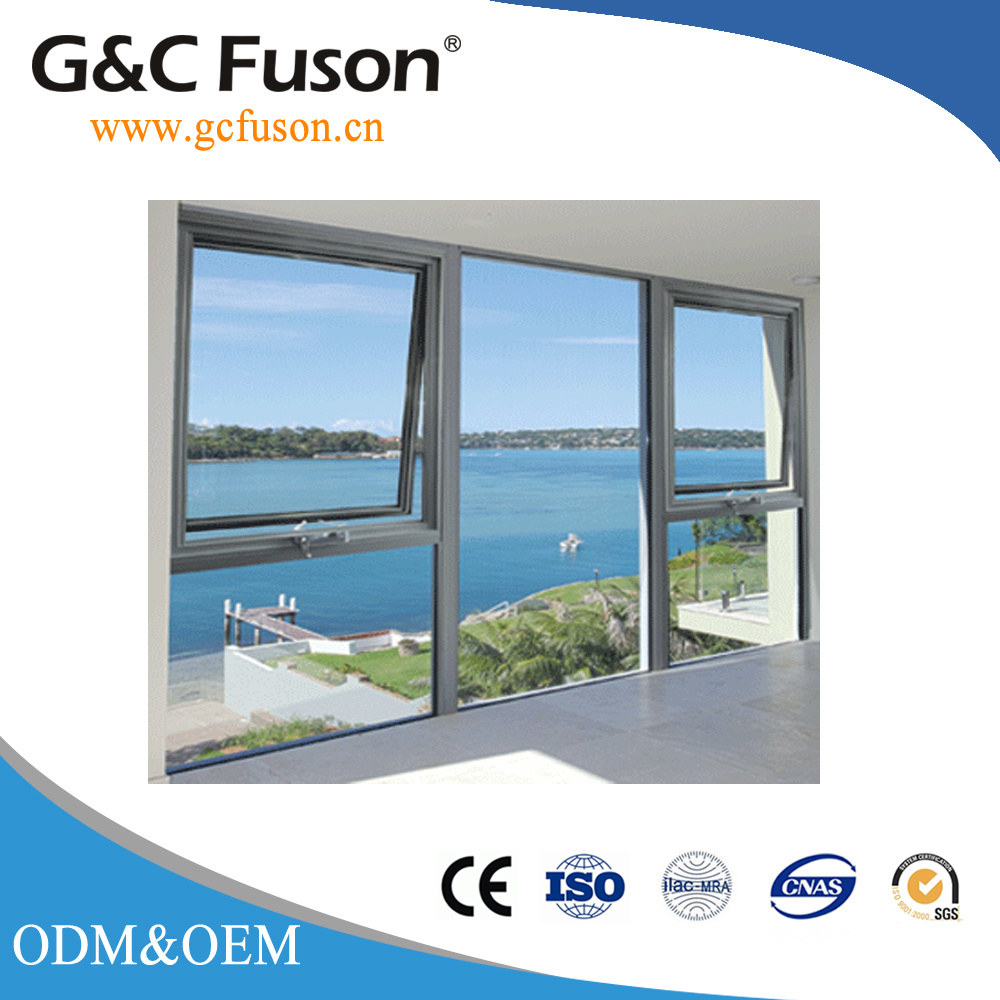 Guangzhou China Factory Manufacturing and Sale Aluminum Frame Glass Awning Window for Used