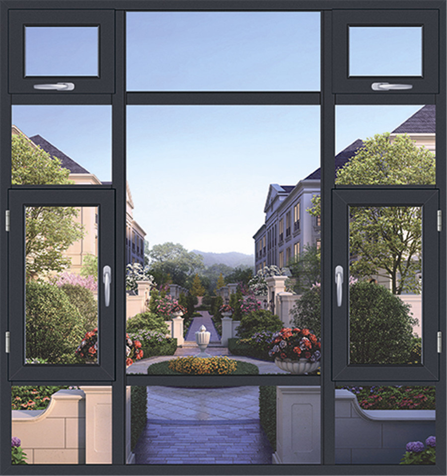 Italy 150 Series Thermal Break Casement Glass Window with Screen Net