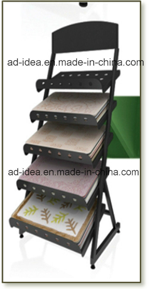 Black Metal Display for Tile Exhibition/Quartz Custom Display Tower