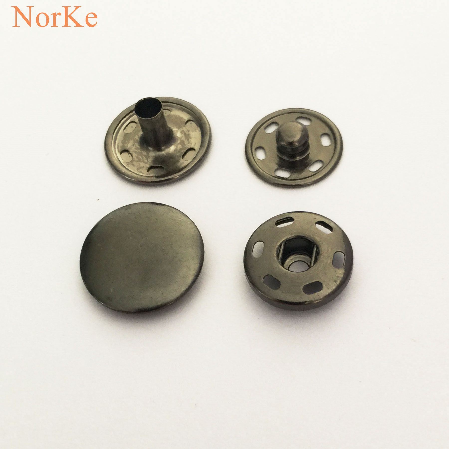 4 Part Brass Spring Snap Metal Button