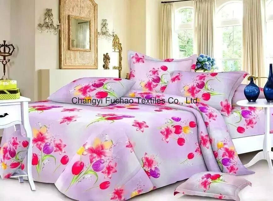 Polyester 100% Microfiber Printting Beautiful Bedding Set T/C 50/50