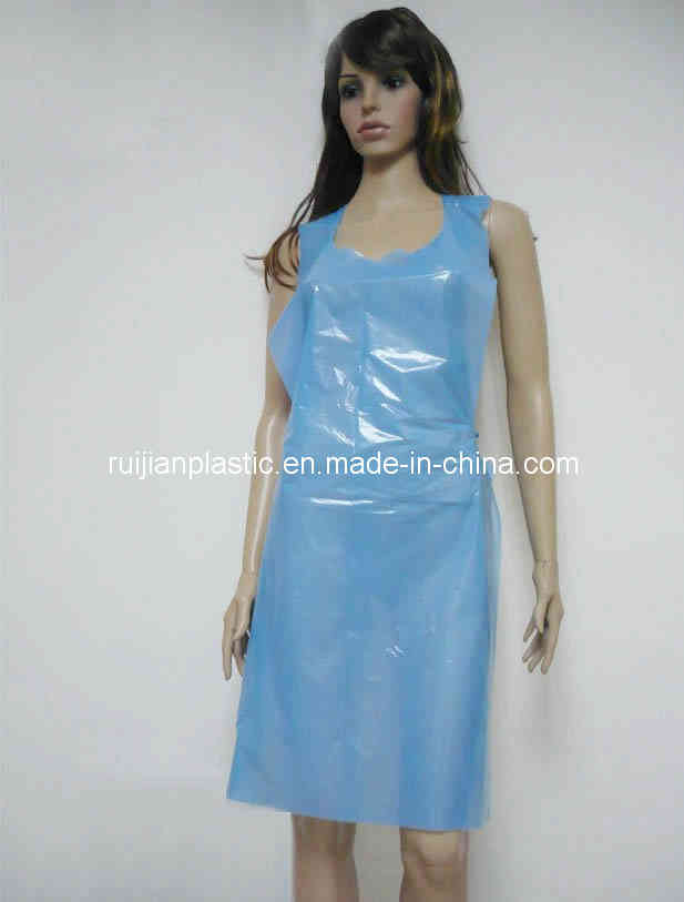 Hot Sales Disposable PE Apron in Color Blue