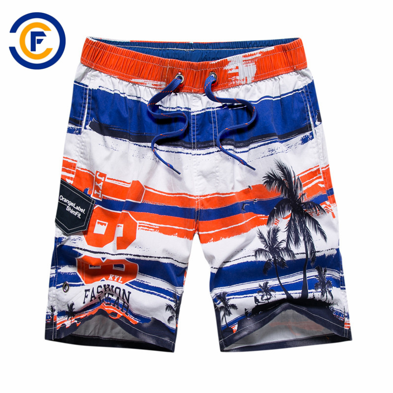 Oeko-Tex Full Waist Polyester Patterned Men Board Short Swimwear