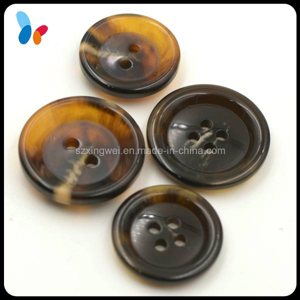 Imitate Horn Smooth Black Resin Button for Men's Suits