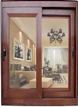 Wooden Color Aluminum Sliding Window/Red Sandal Window