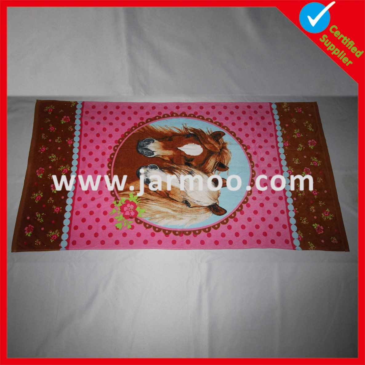 100% Cotton Velour Printed Brand Custom Logo Towel