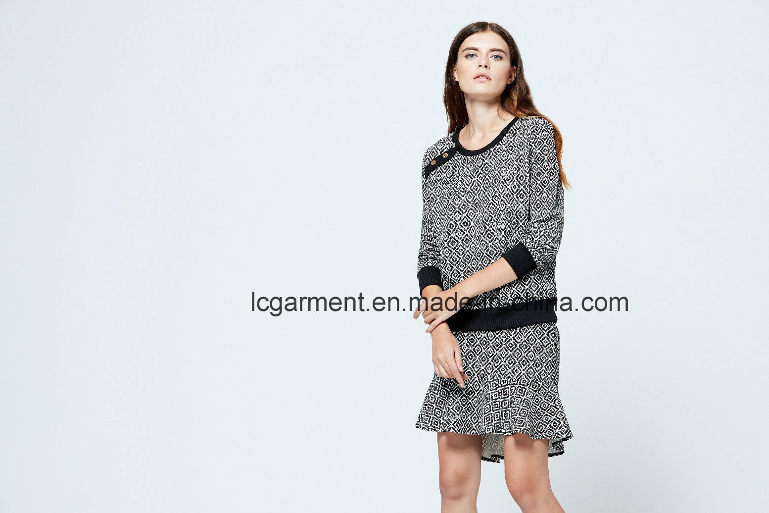 New Design Ruffle Latest Formal Skirt Blouse Patterns for Ladies