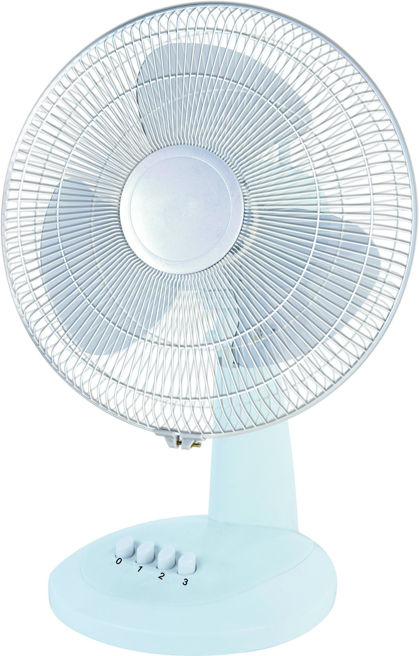 12 Inch White Desk Fan - 30cm 3 Speed Office Table Fan