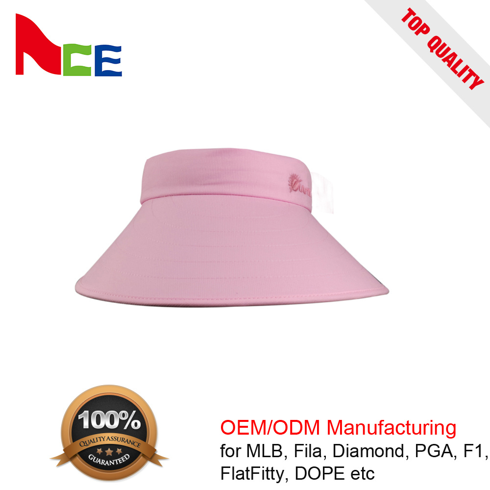 Hats Factory Custom Sun Visor Big Brim Foldable Summer Caps for Lady