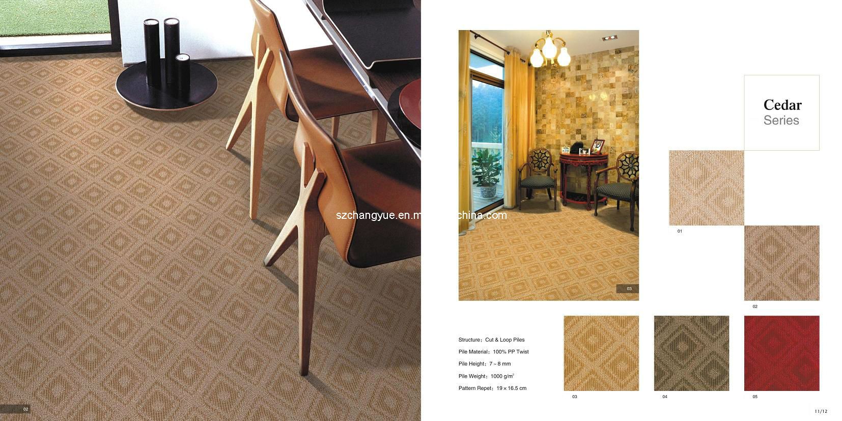 Machine Made Tufted Cut & Loop Polypropylene Hotel Carpets