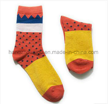 Bright Color Stylish Diamond Lattice Jacquard Weave Cotton Sock
