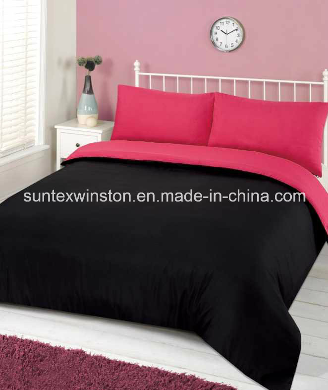 Reversible Dyed Duvet Cover Sets 100% Polyester Microfiber