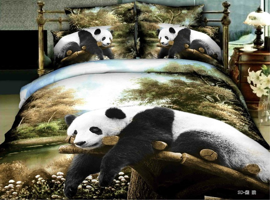 2016 Lovely Reactive Pander 3D Bedding Set