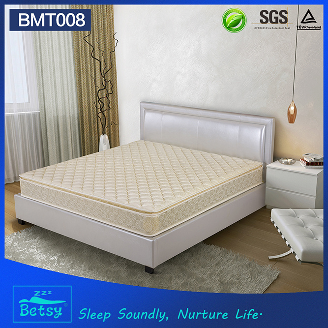 OEM Resilient Pillow Top Mattress 24cm High with Resilient Foam Layer and Bonnell Spring