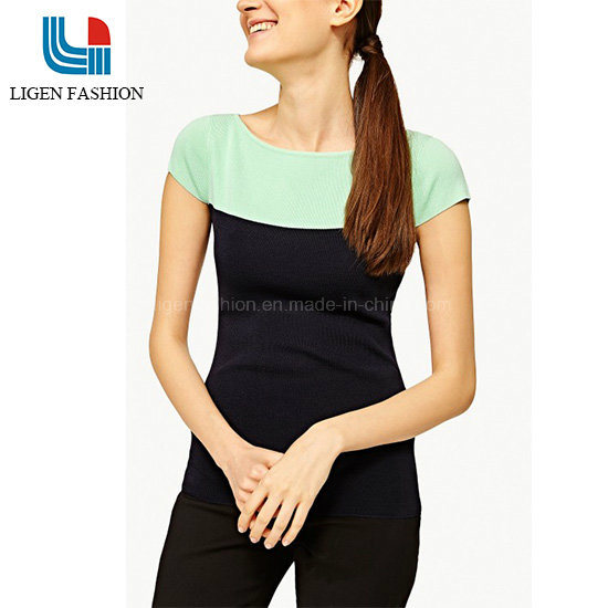 Fashionable Knitted Tops with Short Sleeve for Women