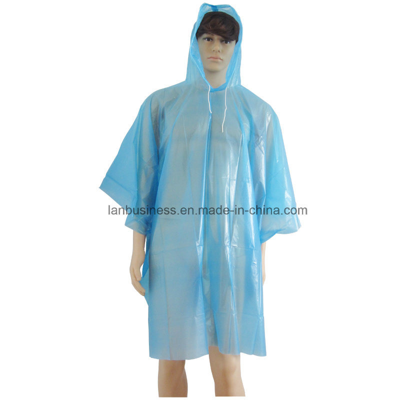 Attached Hood/ Disposable / PEVA / Blue Rain Clothing
