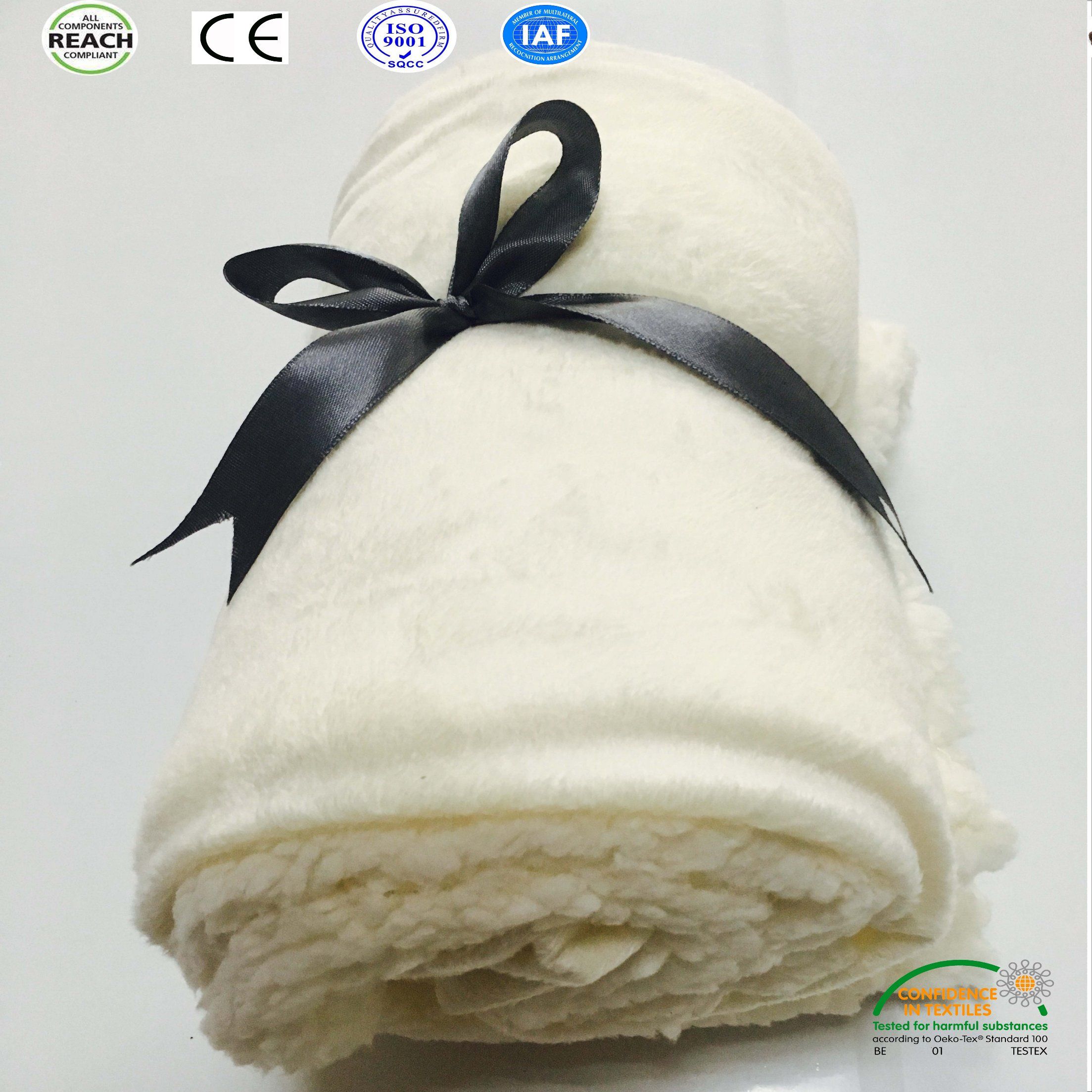 2017 New Design Polyester Microfiber Fleece Sherpa Winter Blanket