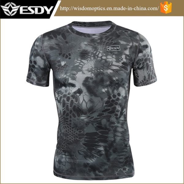2017 Wholesale Black Python Cheaper Camouflage Quick-Drying T-Shirt