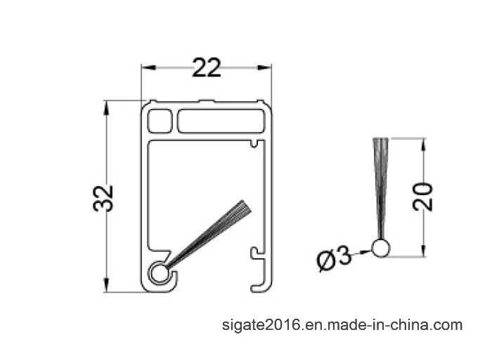 PVC Guide Rail (With Brush Seal) , Insect Screen/Fly Screen