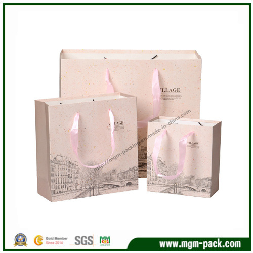 Elegant Shopping Paper Gift Bag with Handles and Pattern