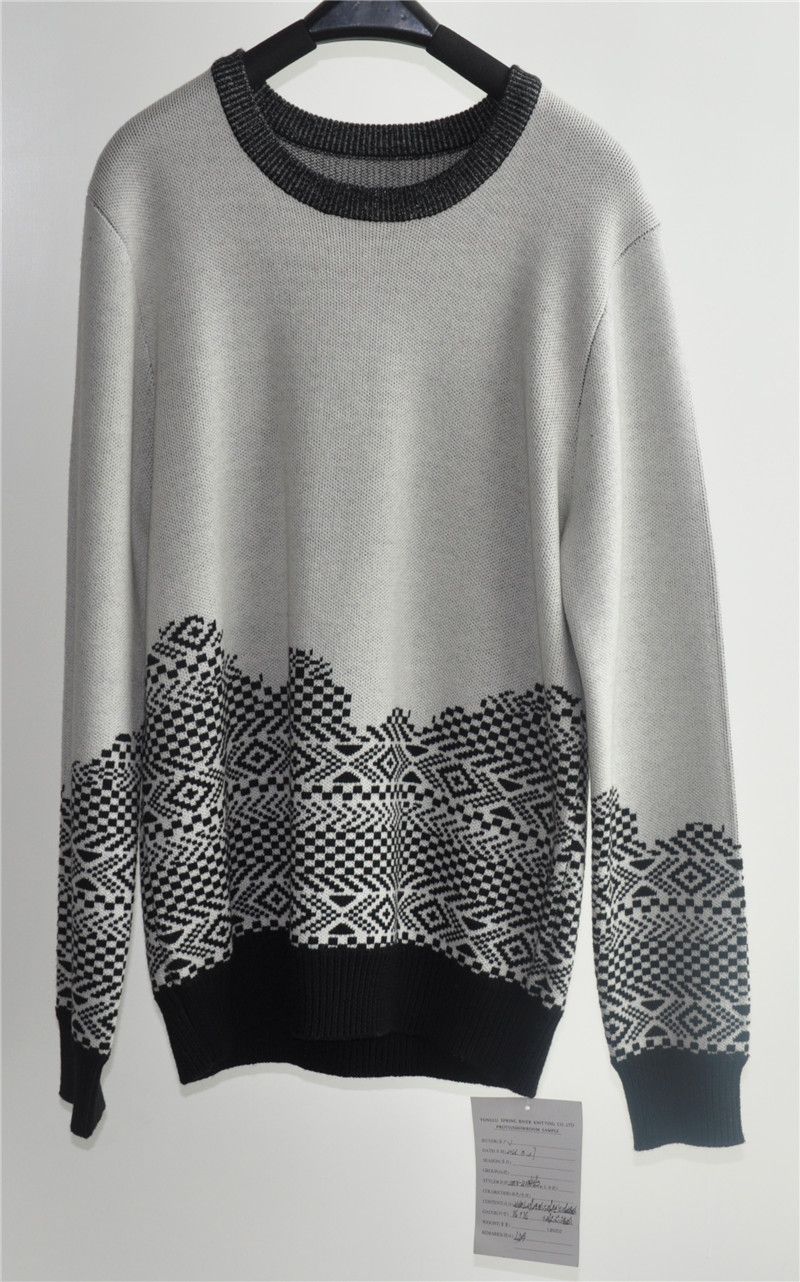 Long Sleeve Patterned Knitted Men Sweaters
