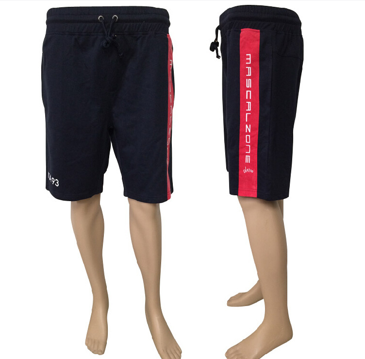 Custom Men's Red Printed Striped Polyester Sport Shorts