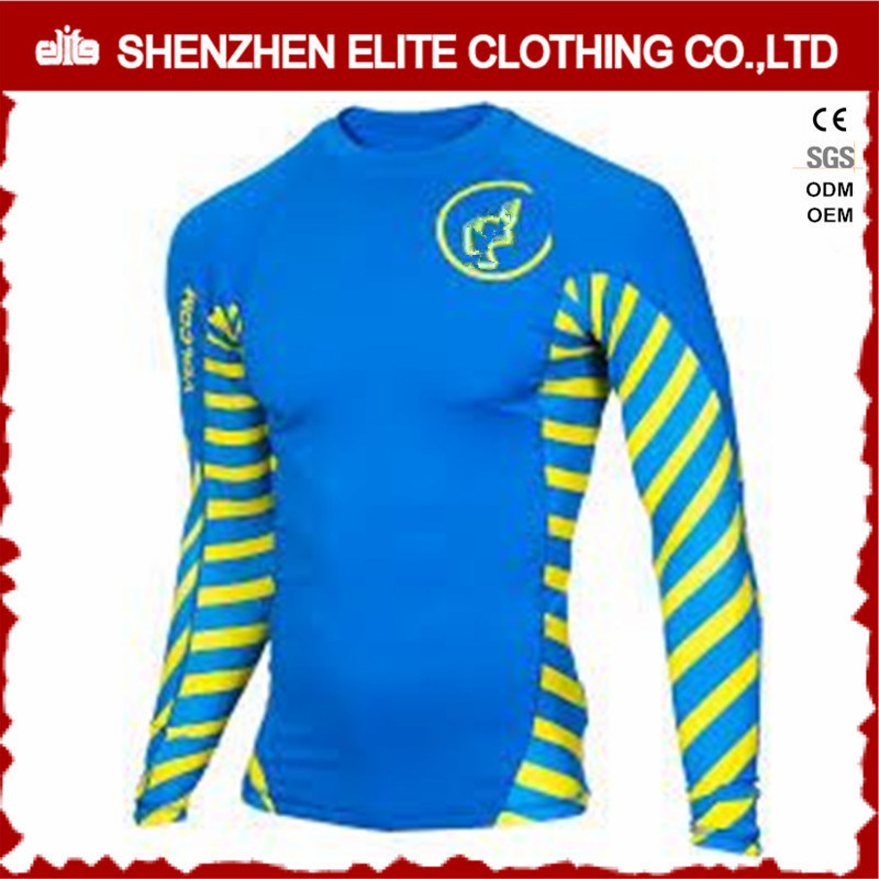 2016 Summer Wholesale Surfing Blue Rash Guards for Boys