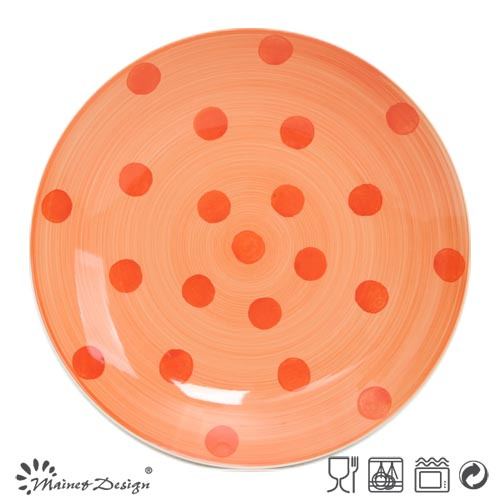 10.5inch Orange Color with DOT Dinner Plate