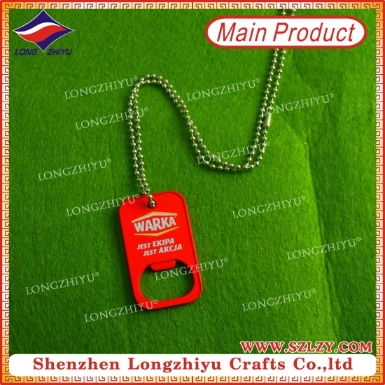 Red Metal Multifunctional Bottle Opener Dog Tag